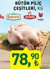 ASPİLİÇ/ERPİLİÇ/BEYPİLİÇ/BANVİT/ŞENPİLİÇ/BAKPİ BÜTÜN PİLİÇ ÇEŞİTLERİ KG